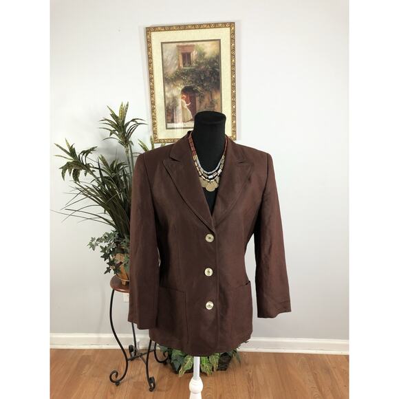 Giorgio Saint’ Angelo Women Jacket 8 Mob Wife 3 Button Front Office Siren Lapel - Picture 1 of 10